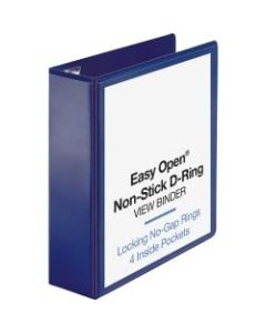 Sparco Easy-Open Nonstick View 3-Ring Binder, 3in D-Rings, Navy