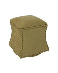 Ave Six St. James Swivel Ottoman, Olive/Silver