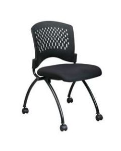 Office Star Folding Chair With Casters, Black