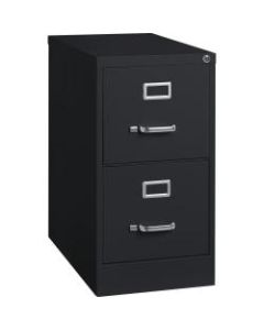 Lorell Fortress 25inD Vertical 2-Drawer File Cabinet, Metal, Black