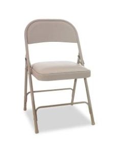 Alera Steel Folding Chairs With Padded Seats, Tan, Set Of 4