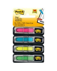 Post-it Arrow Flags, 1/2in x 1-11/16in, Assorted Bright Colors, 24 Flags Per Pad, Pack Of 4 Pads