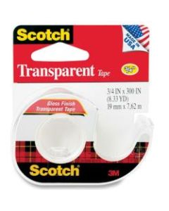 Scotch Gloss Finish Transparent Tape, 3/4in x 300in