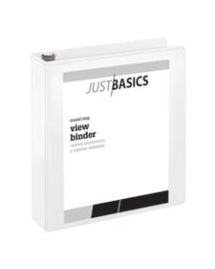 Just Basics Basic View 3-Ring Binder, 2in Round Rings, 41% Recycled, White