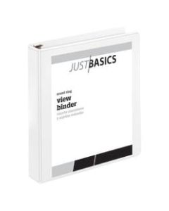 Just Basics Basic View 3-Ring Binder, 1 1/2in Round Rings, 41% Recycled, White