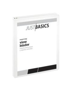 Just Basics Basic View 3-Ring Binder, 1in Round Rings, 41% Recycled, White