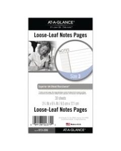 AT-A-GLANCE Day Runner Notes Pages, 6-Ring, 3-3/4in x 6-3/4in, Undated