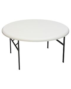 Iceberg Indestruct-Table Too Round Folding Table, 29inH x 60inD, Platinum/Gray