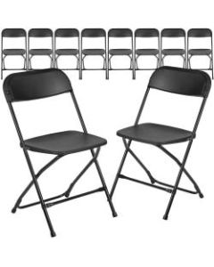 Flash Furniture Hercules Premium Folding Chairs, Set Of 10 Folding Chairs, Black