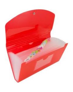 JAM Paper Expanding File, 6in Expansion, 5in x 8in, Red