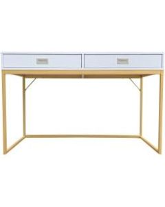 Ace Alma 20inW Student Desk, Grayish Blue/Gold