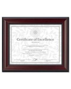 DAX Rosewood Document Frame - 8.50in x 11in Frame Size - Desktop - Vertical, Horizontal - Hanger - 1 Each - Plastic, Glass, Fiberboard - Rosewood