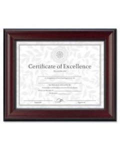 DAX Rosewood Document Frame - 8.50in x 11in Frame Size - Desktop - Vertical, Horizontal - Hanger - 1 Each - Plastic, Glass, Fiberboard - Rosewood