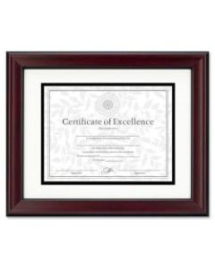 DAX Rosewood and Black Document Frame - 11in x 14in Frame Size - Desktop - Vertical, Horizontal - Hanger - 1 Each - Plastic, Glass, Fiberboard - Rosewood