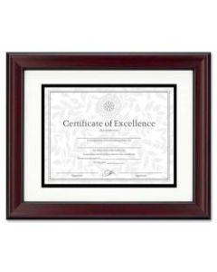 DAX Rosewood and Black Document Frame - 11in x 14in Frame Size - Desktop - Vertical, Horizontal - Hanger - 1 Each - Plastic, Glass, Fiberboard - Rosewood
