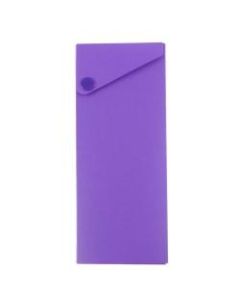 JAM Paper Plastic Slide Pencil Case, 7 3/4inH x 2 3/4inW x 1 1/8inD, Purple