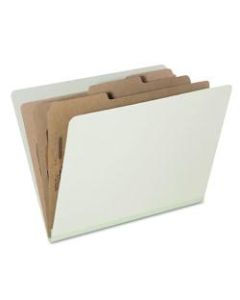 SKILCRAFT Pressboard Classification Folders, Letter Size, 8-Section, 30% Recycled, Pale Green, Pack of 10 (AbilityOne 7530-01-572-6207)