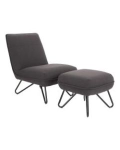 Ave Six Cortina Chair With Ottoman, Black/Gray