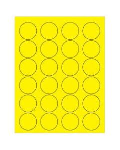 Office Depot Brand Labels, LL193YE, Circle, 1 5/8in, Fluorescent Yellow, Case Of 2,400