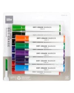 Office Depot Brand Low-Odor Dry-Erase Markers, Chisel Point, 100% Recycled, Assorted Colors, Pack Of 12