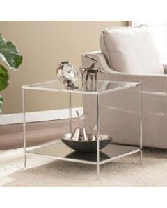 Southern Enterprises Knox Glam Mirrored End Table, Square, Chrome