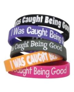 Teacher Created Resources Wristbands, I Was Caught Being Good, 7 1/4in, Assorted Colors, Pre-K - Grade 12, Pack Of 10