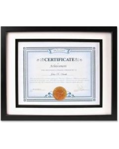 Dax Burns Group Airfloat Certificate Frame - 8.50in x 11in Frame Size - Rectangle - Wall Mountable - Horizontal, Vertical - 1 Each - Glass, Hardboard, Solid Wood - Black