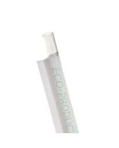 Eco-Products Compostable Straws, Wrapped, 7-3/4in, 100% Recycled, Clear, Case Of 7,200 Straws