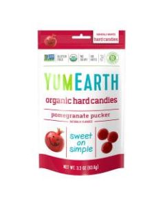 Yummy Earth Organic Pomegranate Pucker Hard Candies, 3.3 Oz, Pack Of 3 Bags