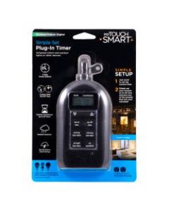 GE myTouchSmart Outdoor/Indoor Plug-In Timer, Black, 26898-P2