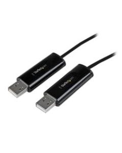 StarTech.com 2 Port USB Keyboard Mouse Switch Cable w/ File Transfer for PC and Mac - 6 ft USB Data Transfer Cable for Keyboard/Mouse - First End: 1 x Type A Male USB - Second End: 1 x Type A Male USB - Black - 1 Pack