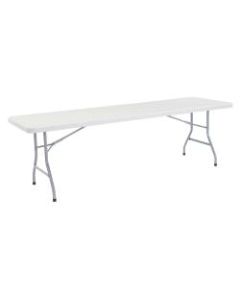 National Public Seating Blow-Molded Folding Table, Rectangular, 96inW x 30inD, Light Gray/Gray