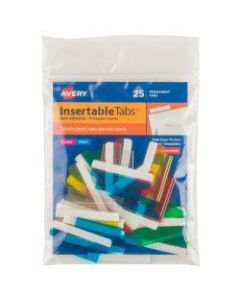 Avery Self-Adhesive Index Tabs With Printable Inserts, 1 1/2in, Assorted, Pack Of 25