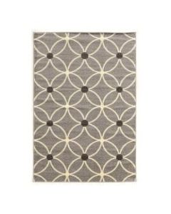 Linon Honora Area Rug, 60inH x 84inW, Lione Gray/Ivory