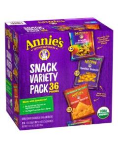 Annies Organic Bunny Snacks Variety Pack, 1 Oz, Pack Of 36 Bags