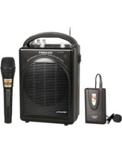 PylePro PWMA200 Rechargeable Portable PA System With Wireless Lavalier/Headset Microphone and 1 Wired Microphone, Black