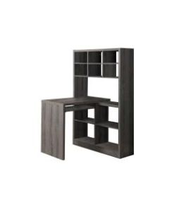 Monarch Specialties Corner Computer Desk With Built-In Shelves, Dark Taupe