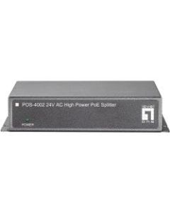 LevelOne 24V AC High Power PoE Splitter - 24 V AC Input - 24 V AC, 1.60 A Output - 10/100Base-TX Input Port(s) - 10/100Base-TX Output Port(s)