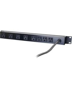 C2G 15ft Wiremold Rack Mount 8-Outlet 120v/15a Lighted Switch Power Strip - 8 x AC Power - 15 A Current - 120 V AC Voltage - Rack-mountable