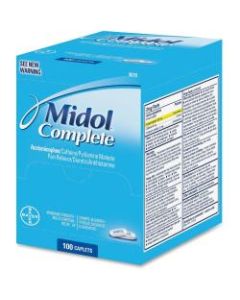 Midol Complete Pain Reliever Caplets - For Menstrual Cramp, Backache, Muscular Pain, Headache, Bloating - 100 / Box