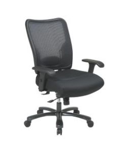 Office Star Big And Tall Fabric/Air Grid Mesh Back High-Back Chair, Black