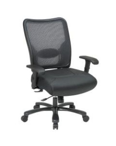 Office Star Big And Tall Bonded Leather/Air Grid Mesh Back High-Back Chair, Black