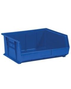 Office Depot Brand Plastic Stack & Hang Bin Boxes, Small Size, 14 3/4in x 16 1/2in x 7in, Blue, Pack Of 6