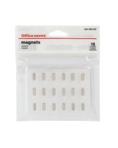 Office Depot Brand Neodymium Magnets, Silver, 0.39in, Pack of 18