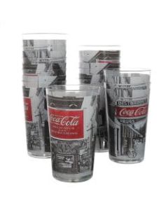 Coca-Cola Coke Noir 12-Piece Tumbler Set, 19 oz, Gray