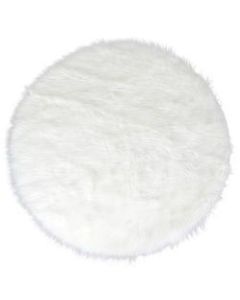 Glamour Home Alair Round Area Rug, 4ft x 4ft, White