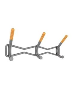 Safco Family Coat Wall Rack, 3 Hooks, 7 1/4inH x 18 1/2inW x 5 1/4inD, Charcoal
