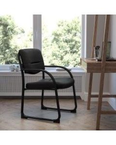 Flash Furniture Fabric Sled-Base Side Chair, Black