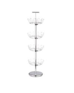 Honey-Can-Do 4-Tier Revolving Shoe Tree, 49 1/4inH x 11 1/2inW x 11 1/2inD, Chrome