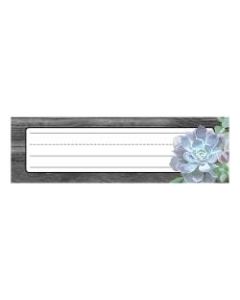 Schoolgirl Style Desk Nameplates, 9-1/2in x 2-7/8in, Succulents, Pack Of 36 Nameplates